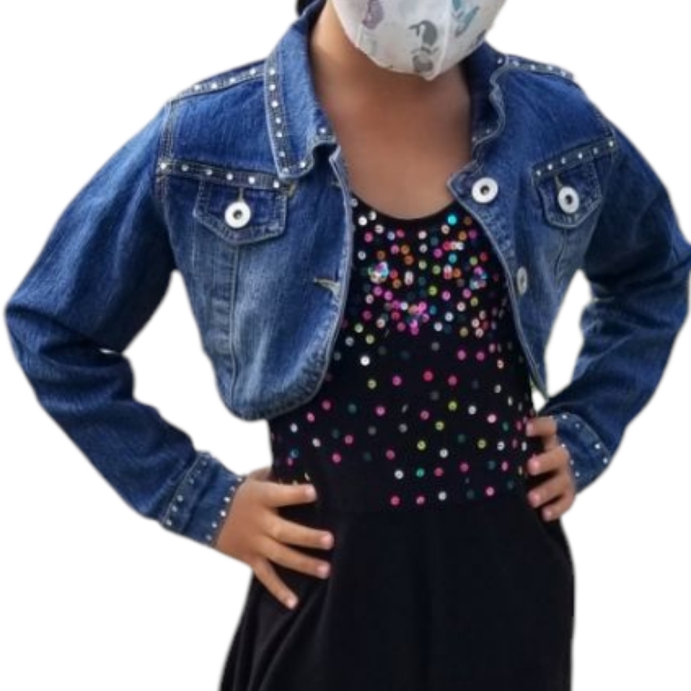 💕 EUC💕 | Girl's | A Denim Legend | Cropped Jacket | Gem Accents | Size: 6